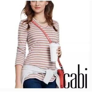 CAbi Striped Skipper Long Sleeve Tee Shirt #3055, S